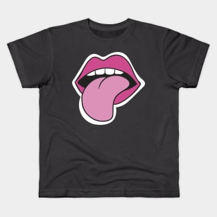 Lips Tongue Teeth Pink Lipstik Lips T-Shir Sticker Rose Modern Gift Kids T-Shirt